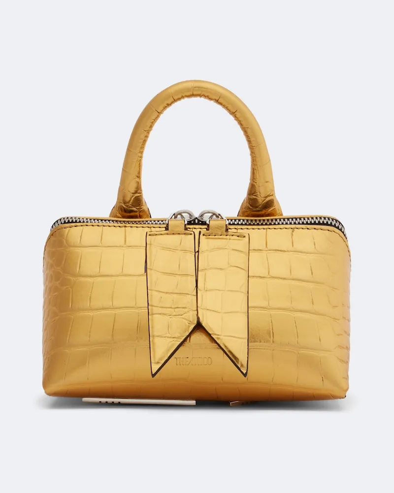 ATTICO Henkeltasche Friday Mini aus Leder Gold