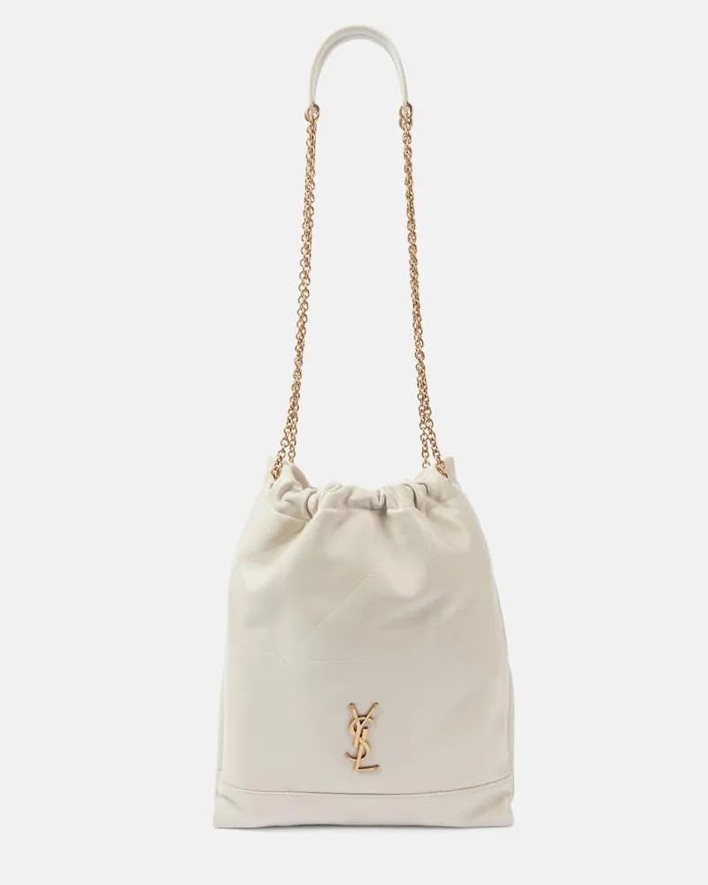 Saint Laurent Tote Bag Jamie Pochon aus Leder Weiß