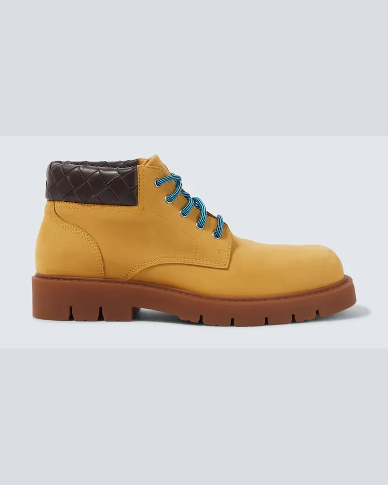 Bottega Veneta Schnürstiefel Haddock aus Leder Beige