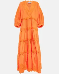 Juliet Dunn Maxikleid aus Baumwollpopeline Orange