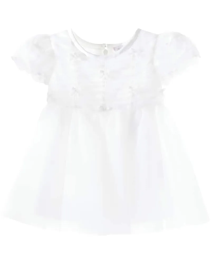 Monnalisa Baby Kleid aus Tüll Weiß