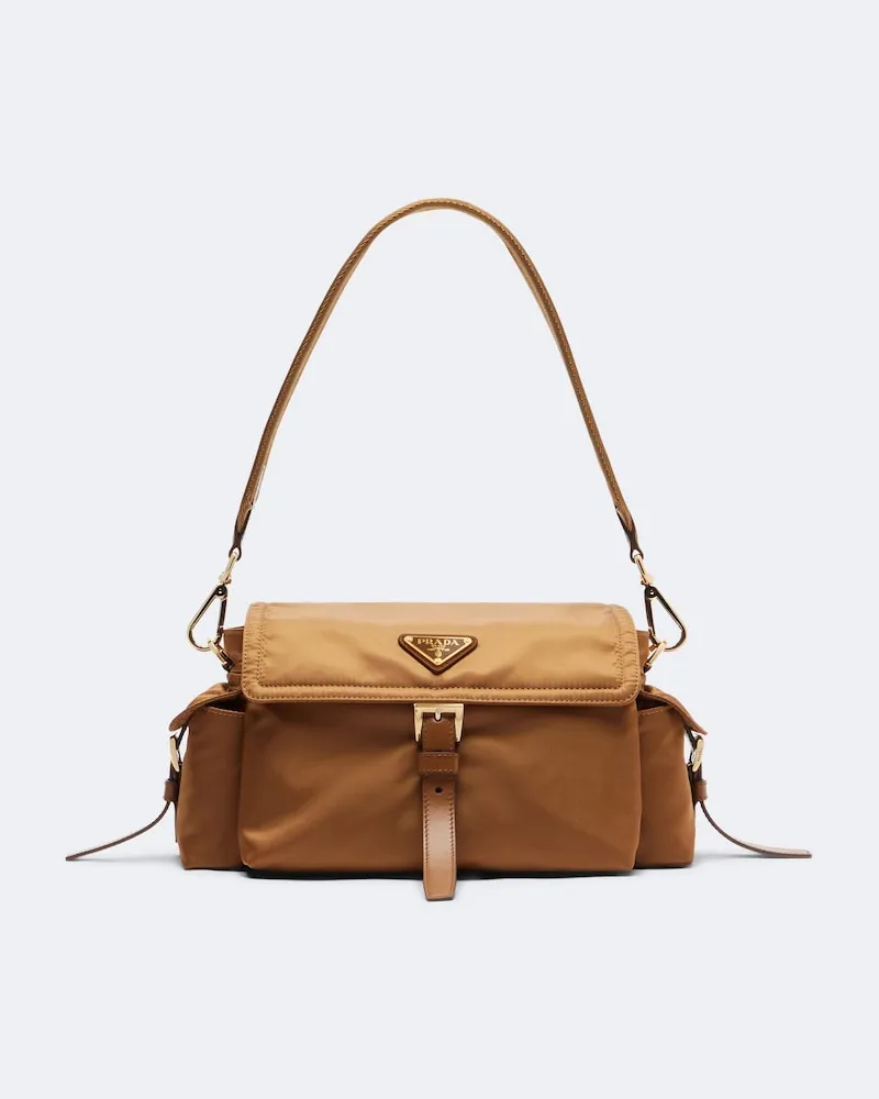 Prada Schultertasche Prada Explore Medium aus Re-Nylon Braun