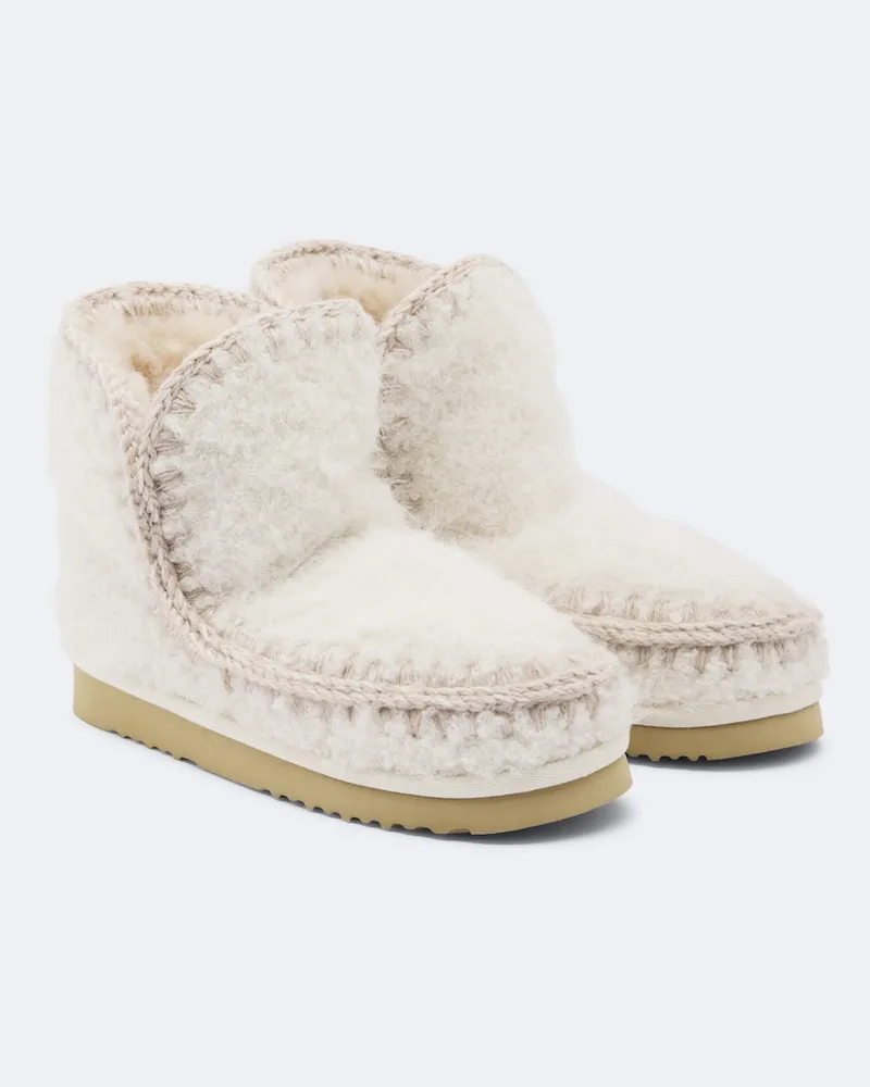 Mou Ankle Boots 18 aus Shearling Weiß