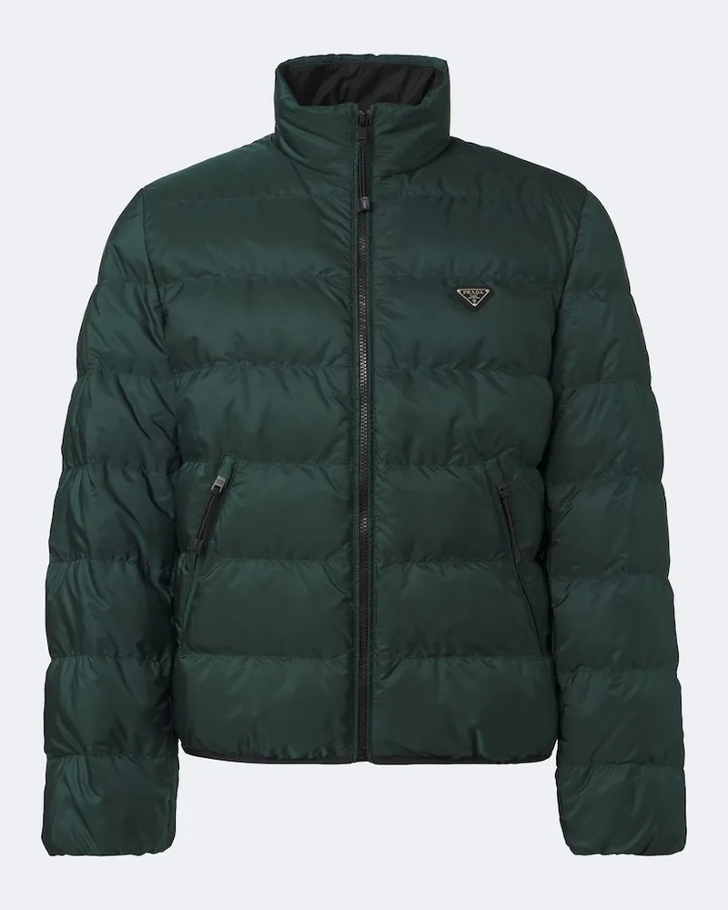 Prada Wattierte Jacke aus Re-Nylon Grün