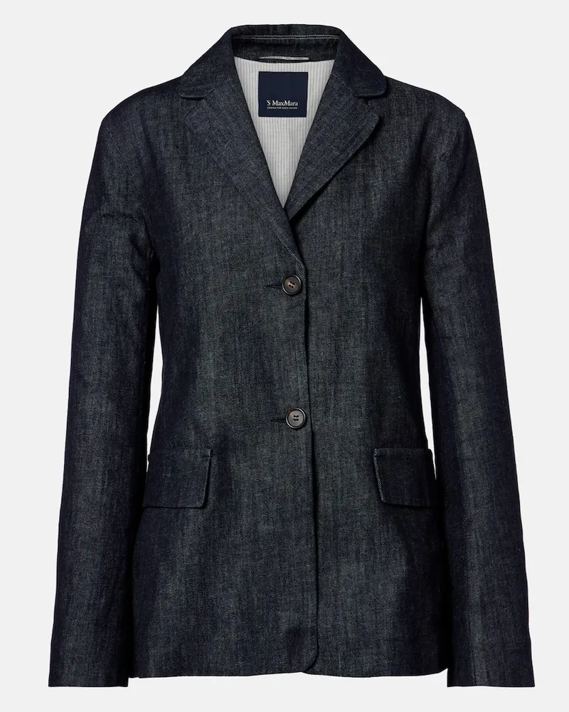 Max Mara Blazer Leone aus Denim Blau