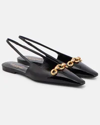 Saint Laurent Slingback-Ballerinas Blade aus Lackleder Schwarz