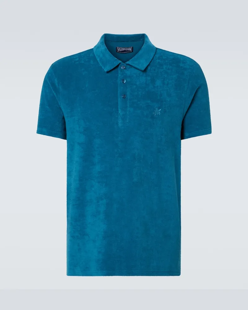Vilebrequin Polohemd aus Frottee Blau