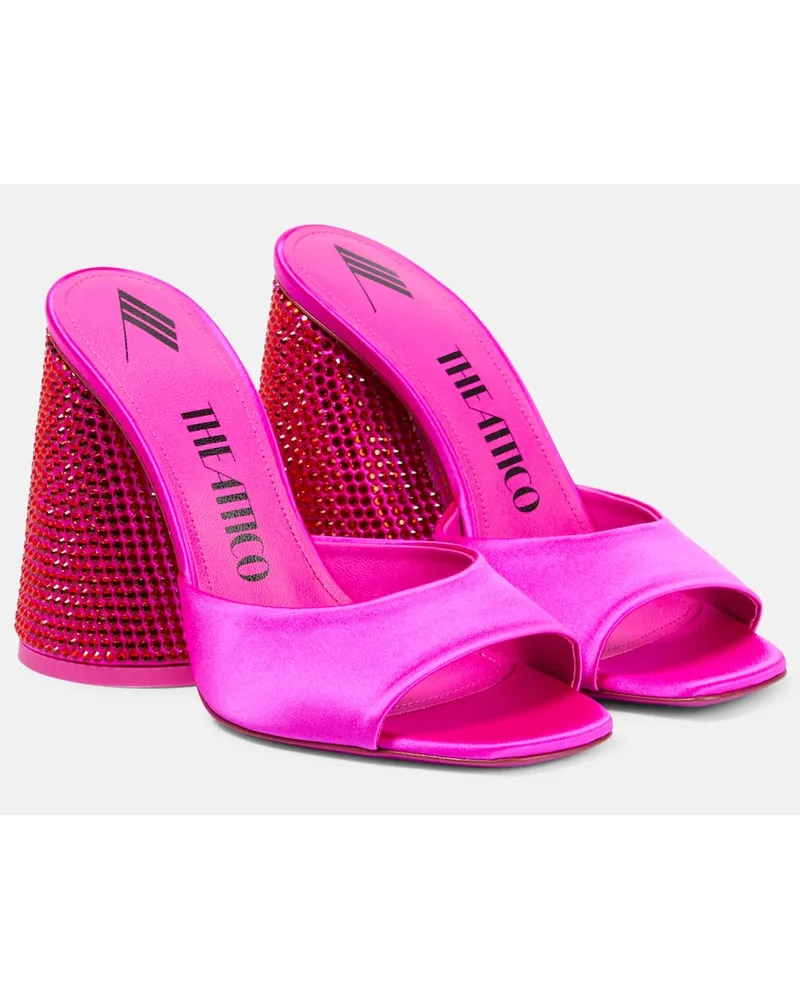 ATTICO Verzierte Pantoletten Luz aus Satin Pink