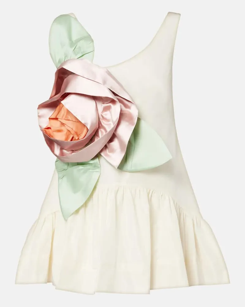 Simone Rocha Top Rosette aus Taft Weiß