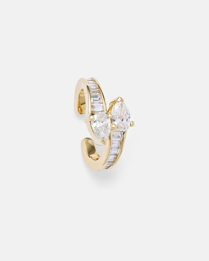 ANITA KO Einzelner Ear Cuff Saturn aus 18kt Gelbgold mit Diamanten Gold