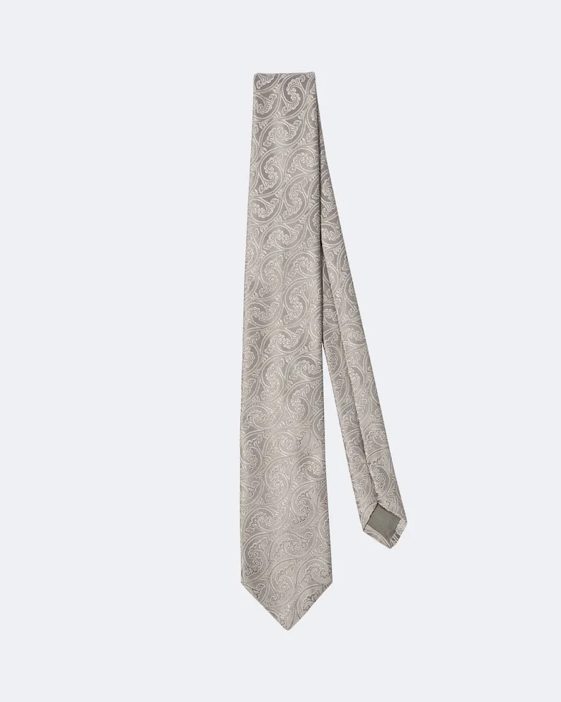 Charvet Krawatte aus Seiden-Jacquard Grau