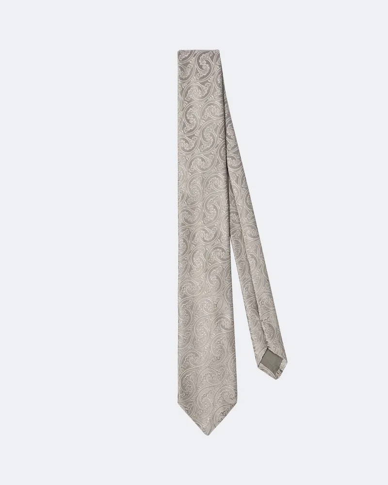 Charvet Krawatte aus Seiden-Jacquard Grau