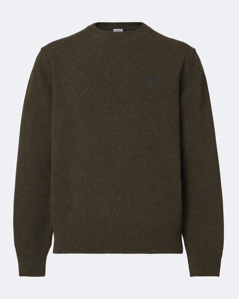 Loewe Pullover Anagram aus Wolle Grün