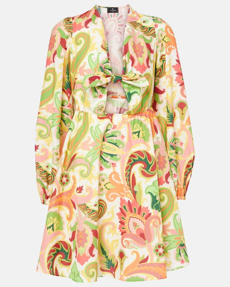Etro Minikleid aus Baumwolle und Seide Multicolor