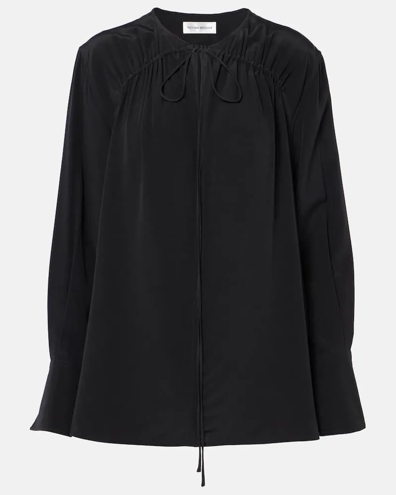 Victoria Beckham Schluppenbluse aus Seide Schwarz