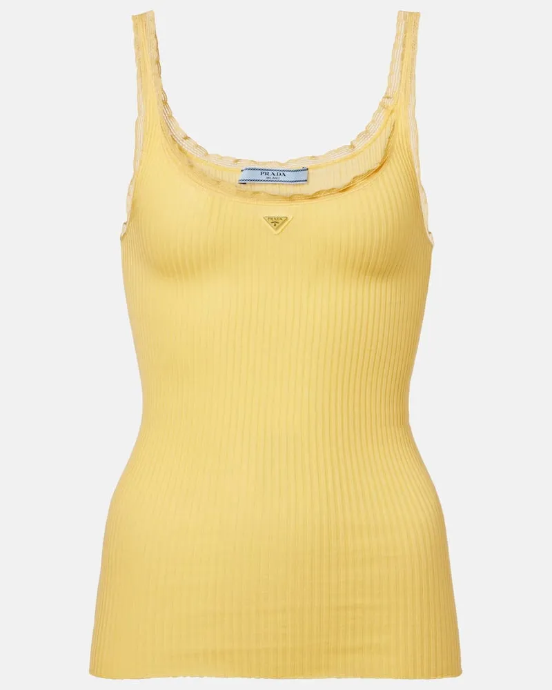 Prada Top aus Baumwolle Gelb