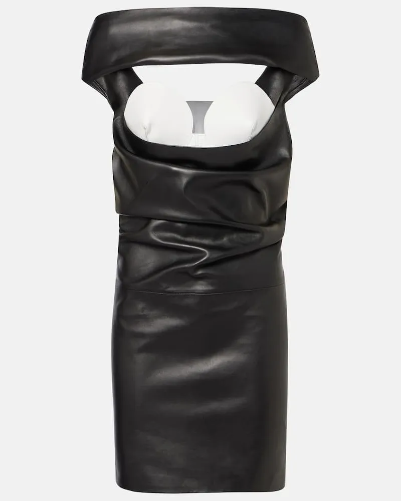Jean Paul Gaultier Cocktailkleid aus Leder Schwarz