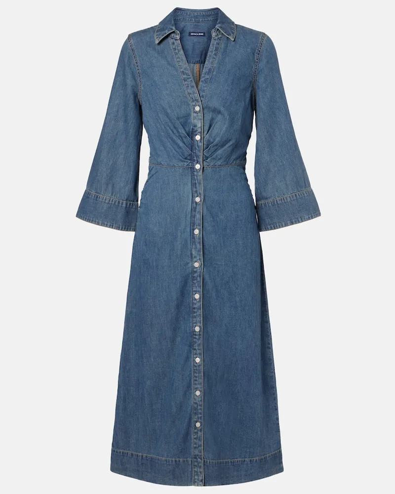 Veronica Beard Hemdblusenkleid Haydon aus Denim Blau