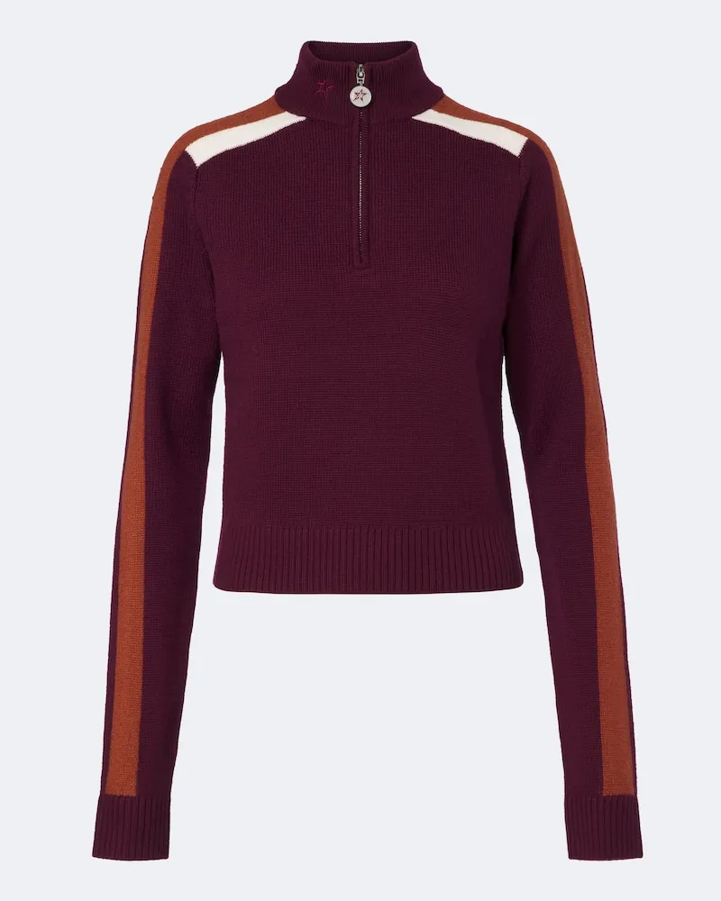 Perfect Moment Pullover LA Tour aus Wolle Burgunderrot