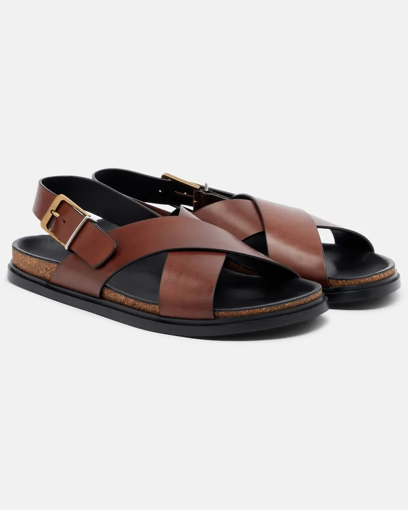 The Row Sandalen Buckle aus Leder Braun