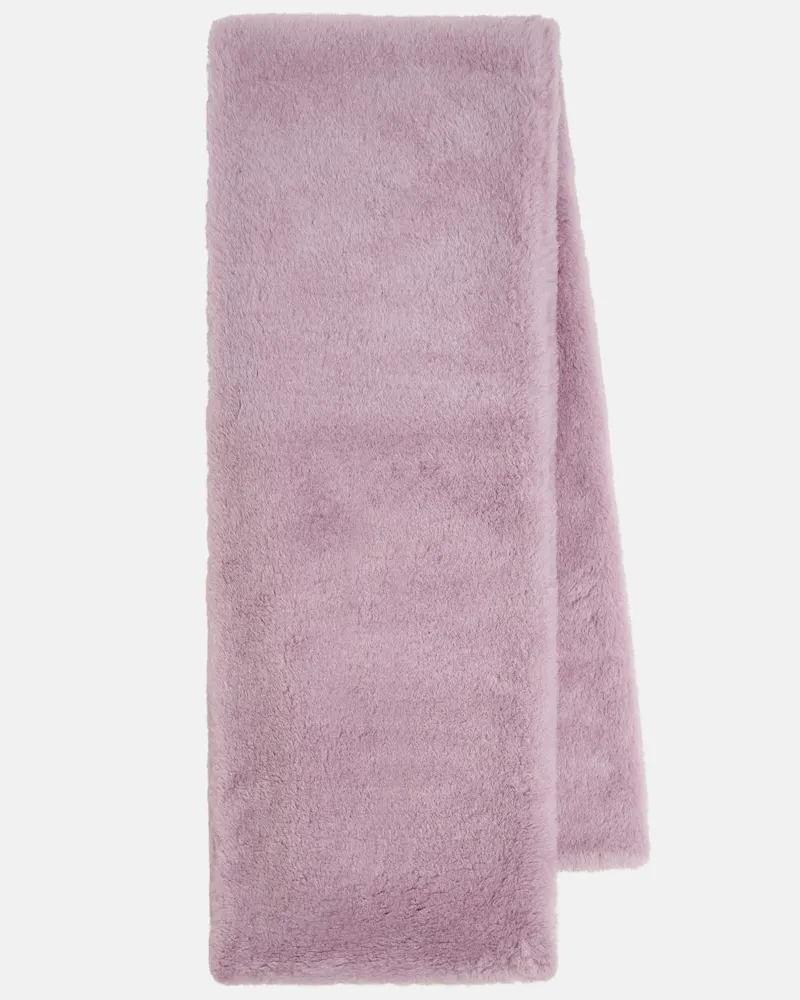 Max Mara Schal Full aus Teddyfleece Lila