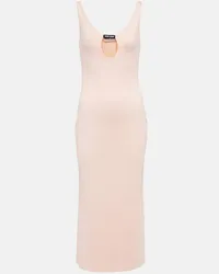 Miu Miu Midikleid aus Jersey Pink