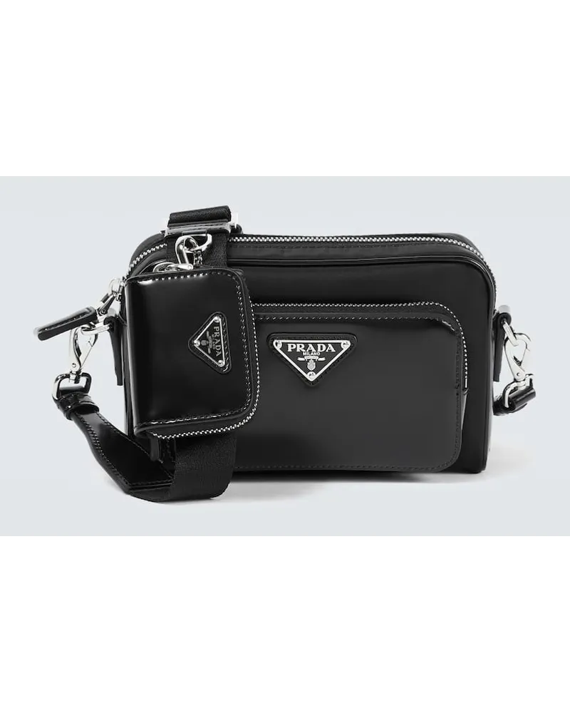 Prada Crossbody Bag mit Leder Schwarz