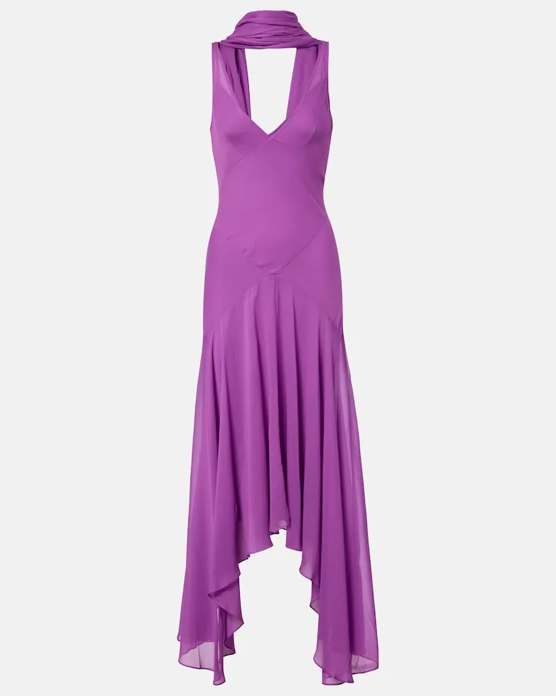De La Vali Midikleid Mystica aus Georgette Violett