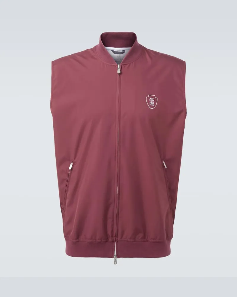 Brunello Cucinelli Weste Rot