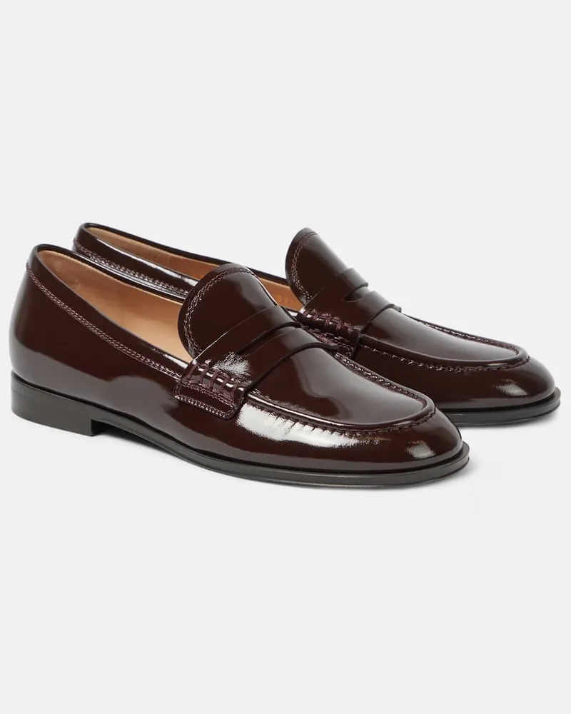 Gianvito Rossi Loafers Georgie aus Lackleder Burgunderrot