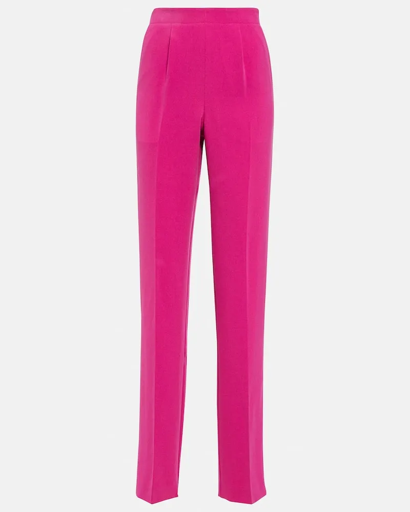 Roland Mouret High-Rise-Hose aus Crêpe Rosa