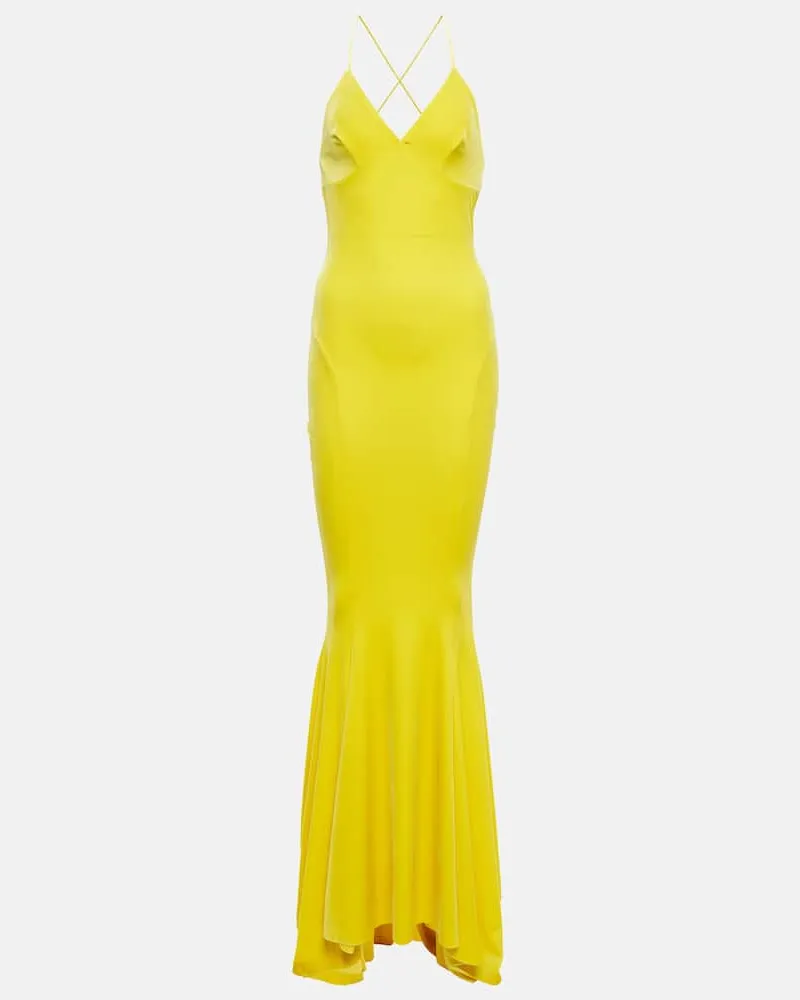 Norma Kamali Robe aus Samt Gelb