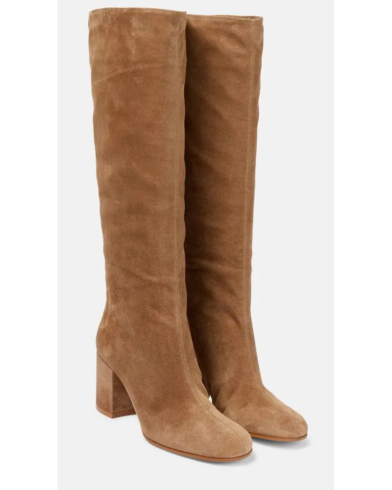 Gianvito Rossi Stiefel aus Veloursleder Beige
