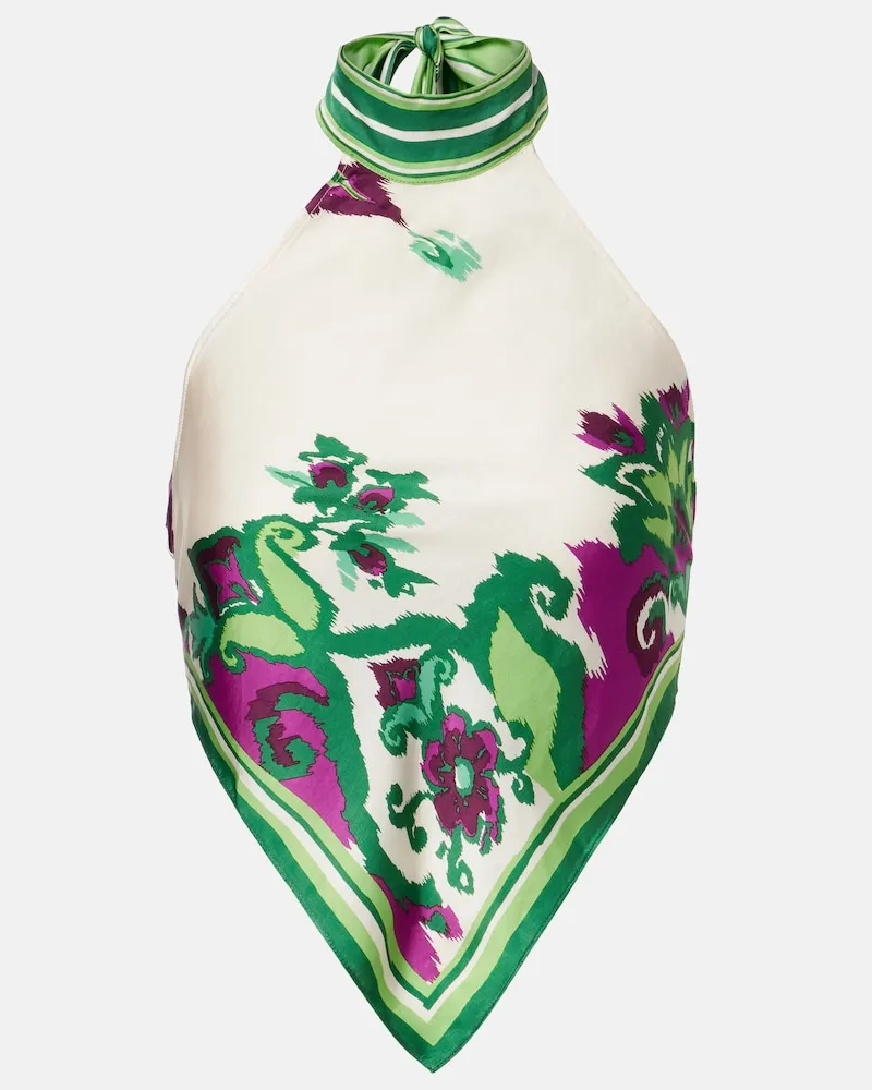 Poupette St Barth Top Giulia aus Satin Grün