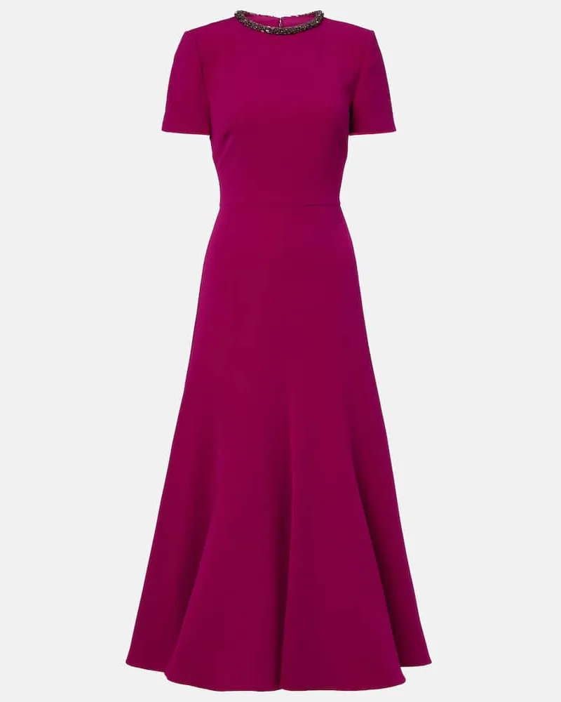 Roland Mouret Verziertes Midikleid aus Cady Pink