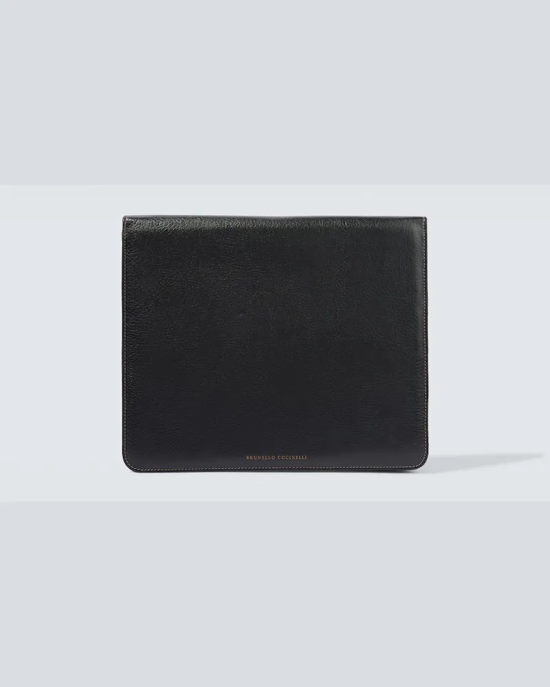 Brunello Cucinelli Etui aus Leder Schwarz