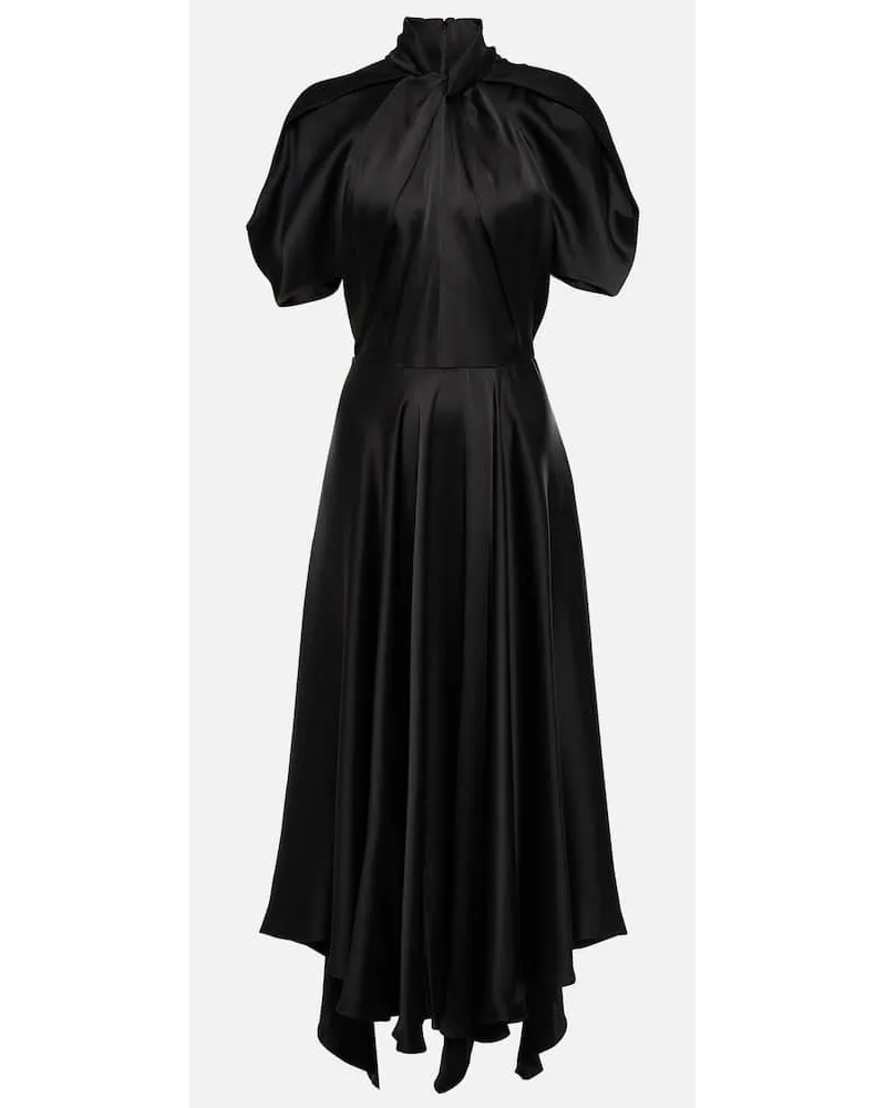 Stella McCartney Midikleid aus Satin Schwarz