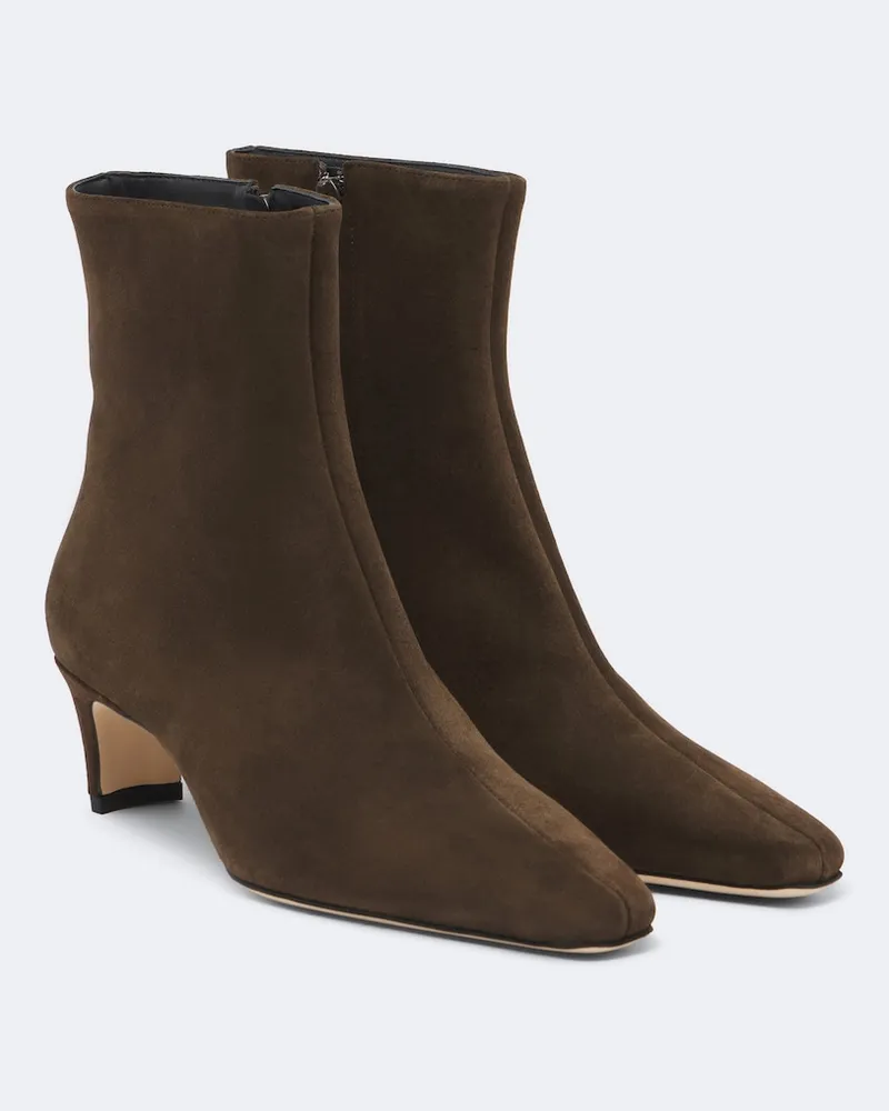 STAUD Ankle Boots Wally aus Veloursleder Braun