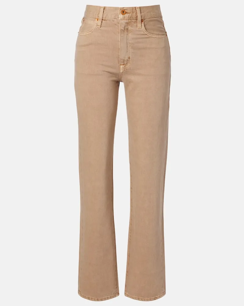 SLVRLAKE High-Rise Straight Jeans London Beige