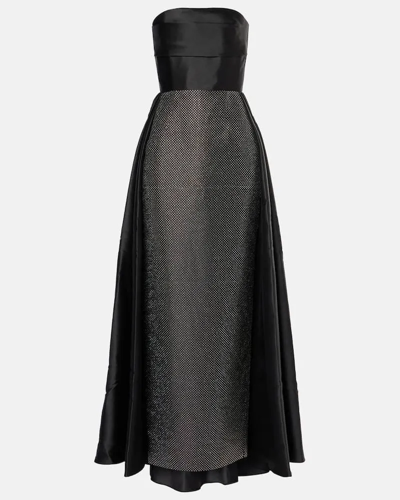 Solace London Robe mit Kristallen Schwarz