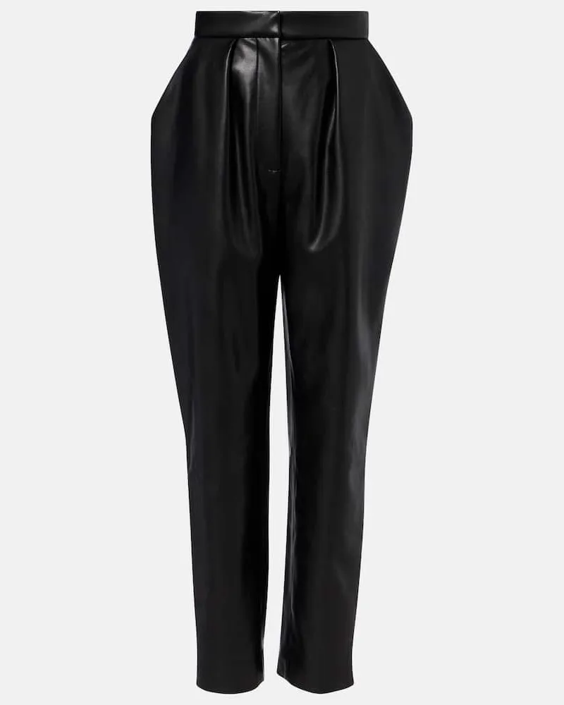 Balmain Hose aus Lederimitat Schwarz
