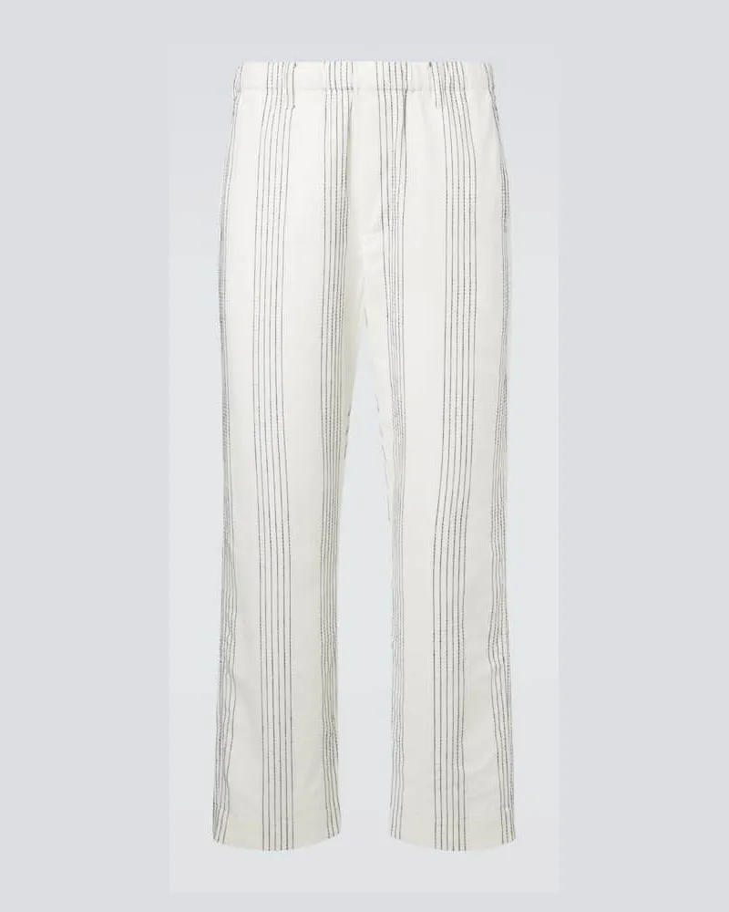 COMMAS Gerade Hose Kantha aus Baumwolle Weiß