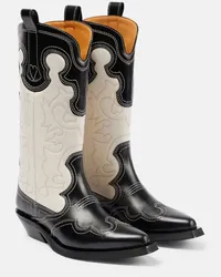 Ganni Westernstiefel aus Leder Multicolor