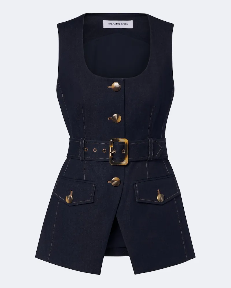 Veronica Beard Weste Becker aus Denim Blau