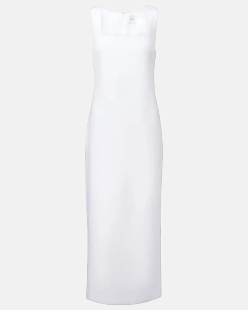 Posse Midikleid Alice aus Leinen Weiß