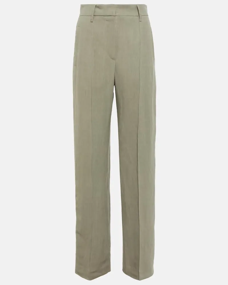 Brunello Cucinelli Gerade Hose aus Twill Grün