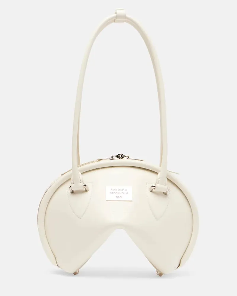 Acne Studios Schultertasche Bowlina Small aus Leder Weiß