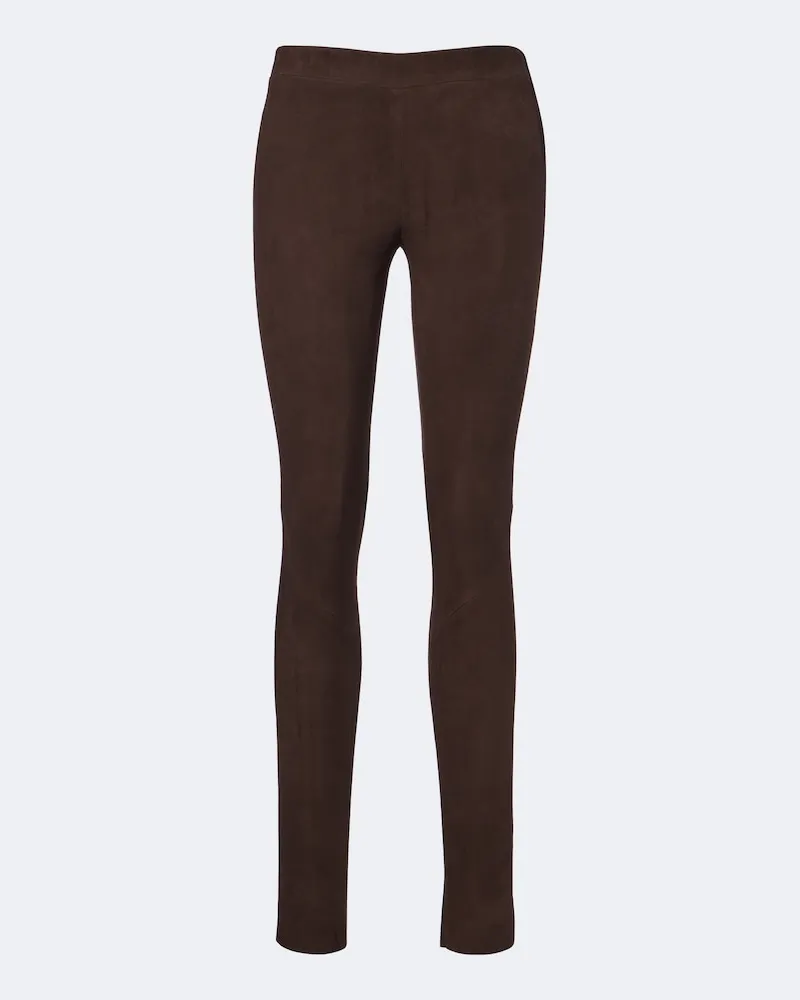 Arma Leggings Roche aus Veloursleder Braun