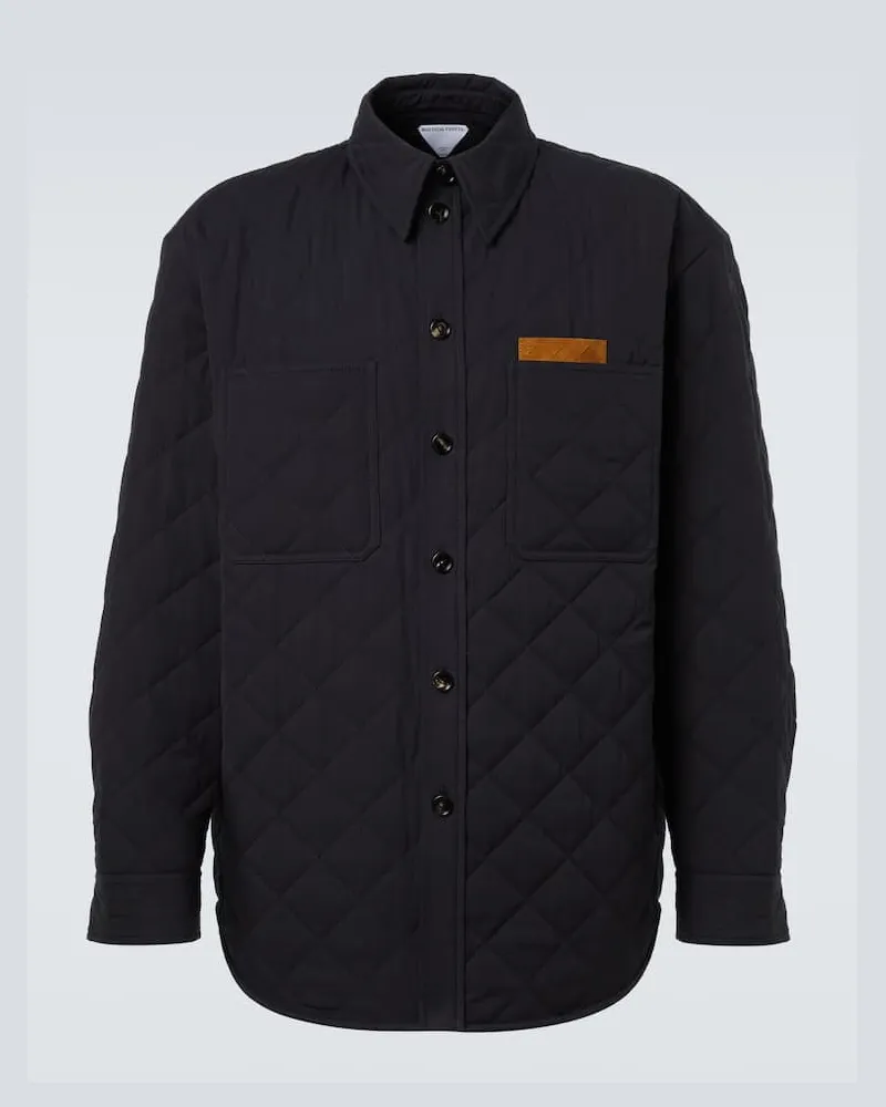Bottega Veneta Hemdjacke aus einem Baumwollgemisch Blau