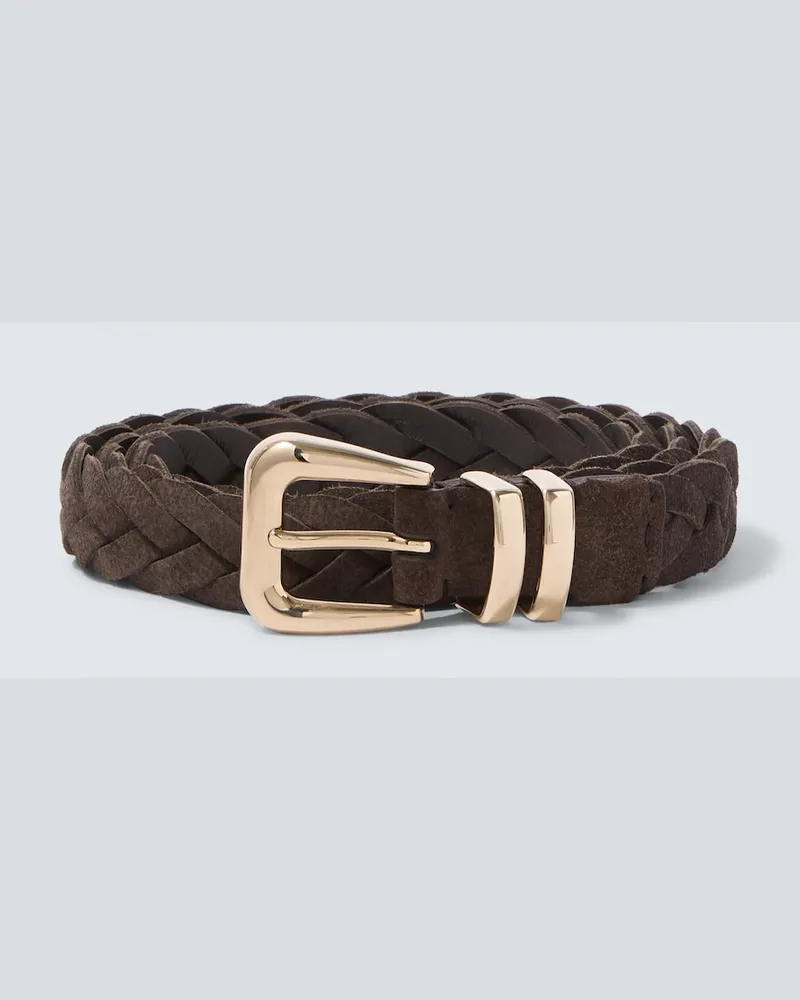 Brunello Cucinelli Gürtel aus Veloursleder Braun